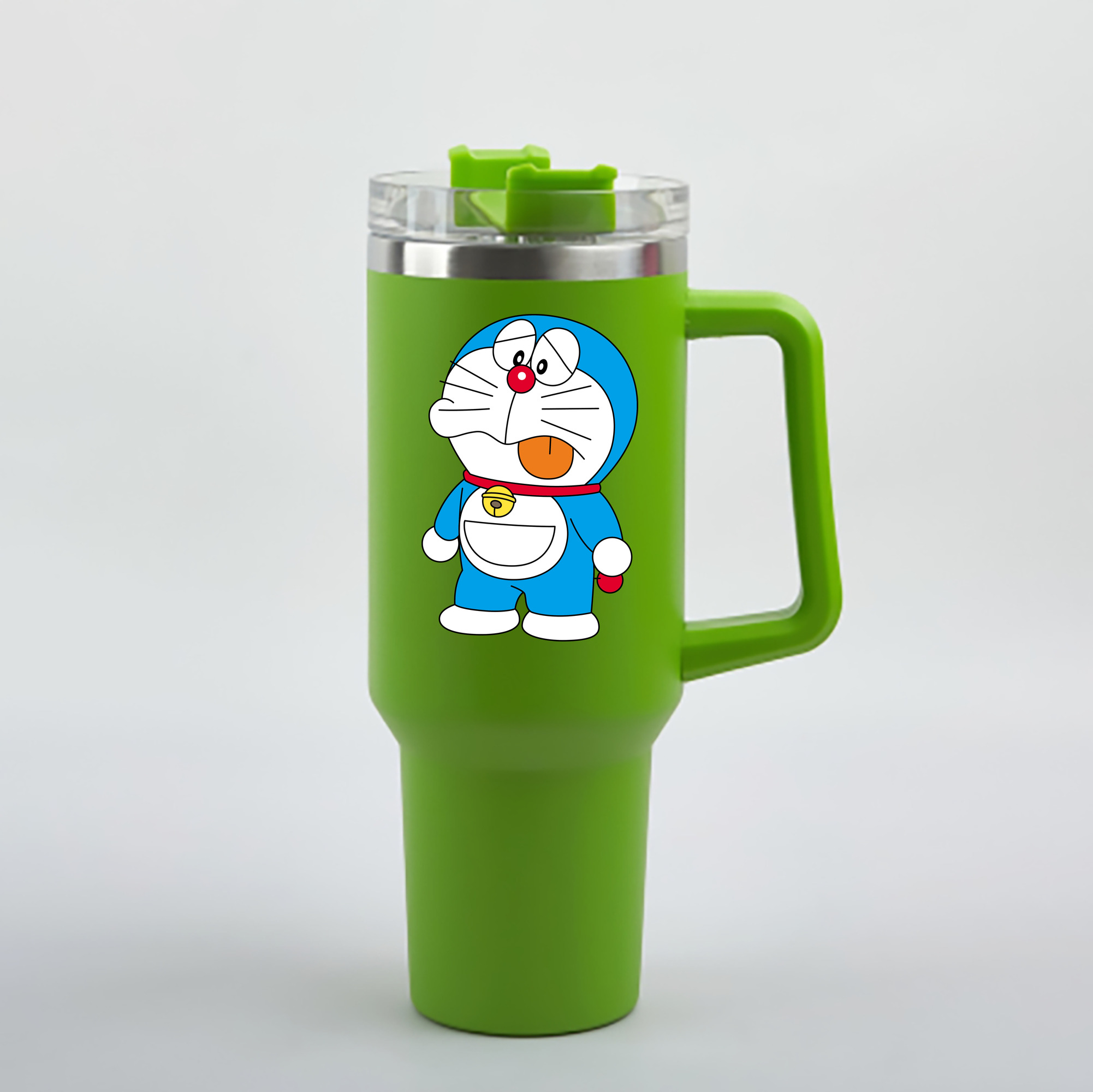 （画像用） ドラえもん Doraemon 1200mL車用タンブラー - クリスタルステッカー（プラスチックストロー付き）
